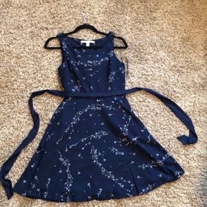 Navy Floral Print Dress